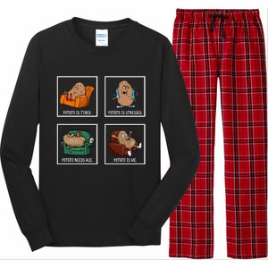 Potato Day Pun Meme Cute Yam Vegan Vegetarian Vegetable Gift Long Sleeve Pajama Set