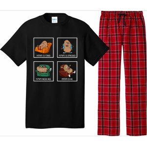 Potato Day Pun Meme Cute Yam Vegan Vegetarian Vegetable Gift Pajama Set