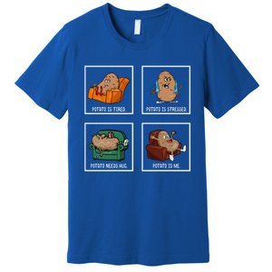 Potato Day Pun Meme Cute Yam Vegan Vegetarian Vegetable Gift Premium T-Shirt