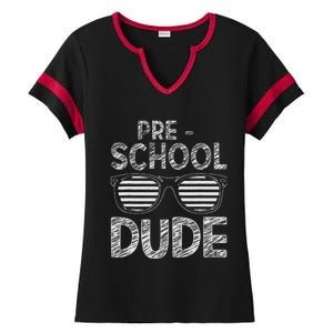 Preschool Dude PreK Teacher Student 1st Day Back To School Ladies Halftime Notch Neck Tee