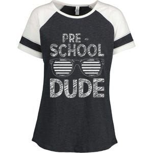 Preschool Dude PreK Teacher Student 1st Day Back To School Enza Ladies Jersey Colorblock Tee