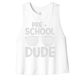 Preschool Dude PreK Teacher Student 1st Day Back To School Women's Racerback Cropped Tank