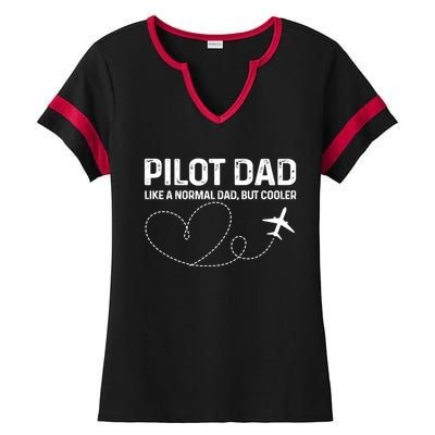 Pilot Dad Pilot Father Like A Normal Dad Only Cooler Gift Ladies Halftime Notch Neck Tee