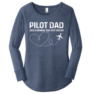 Pilot Dad Pilot Father Like A Normal Dad Only Cooler Gift Women's Perfect Tri Tunic Long Sleeve Shirt