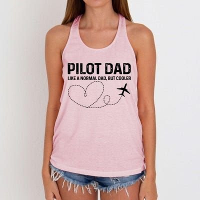 Pilot Dad Pilot Father Like A Normal Dad Only Cooler Gift Women's Knotted Racerback Tank