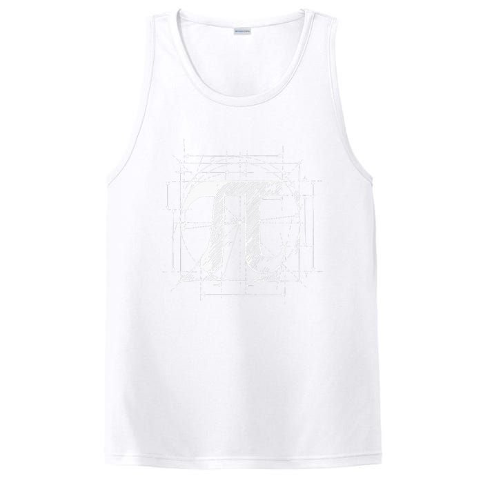 Pi Day Pi Symbol Funny Math Teacher PosiCharge Competitor Tank