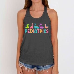 Pediatrics Dinosaurs Peds Nurse Crew Appreciation Pediatric Women's Knotted Racerback Tank