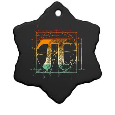 Pi Day Pi Symbol Funny Math Teacher Ceramic Star Ornament