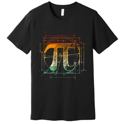 Pi Day Pi Symbol Funny Math Teacher Premium T-Shirt