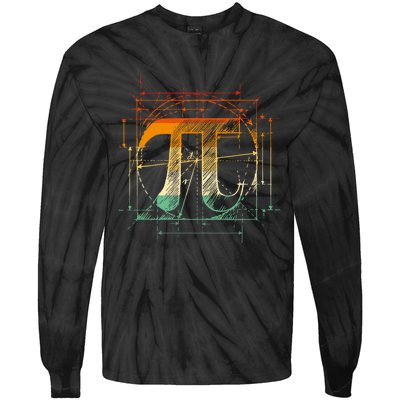 Pi Day Pi Symbol Funny Math Teacher Tie-Dye Long Sleeve Shirt