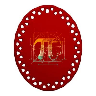 Pi Day Pi Symbol Funny Math Teacher Ceramic Oval Ornament