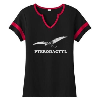 Pterodactyl Dinosaur Ladies Halftime Notch Neck Tee