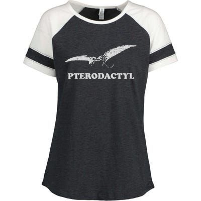 Pterodactyl Dinosaur Enza Ladies Jersey Colorblock Tee