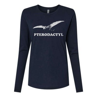 Pterodactyl Dinosaur Womens Cotton Relaxed Long Sleeve T-Shirt