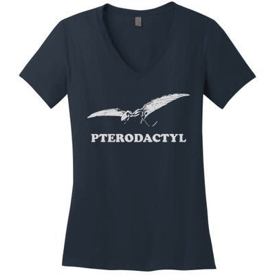 Pterodactyl Dinosaur Women's V-Neck T-Shirt