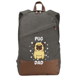 Pug Dad Papa Daddy Pa Father For Father’s Day Cotton Canvas Backpack