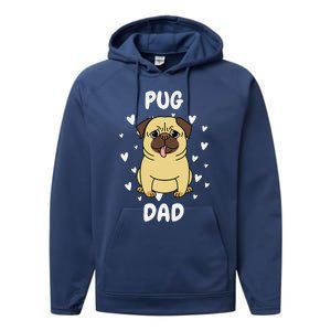 Pug Dad Papa Daddy Pa Father For Father’s Day Performance Fleece Hoodie