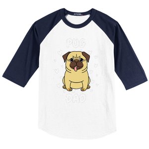 Pug Dad Papa Daddy Pa Father For Father’s Day Baseball Sleeve Shirt