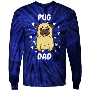 Pug Dad Papa Daddy Pa Father For Father’s Day Tie-Dye Long Sleeve Shirt