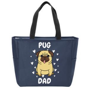 Pug Dad Papa Daddy Pa Father For Father’s Day Zip Tote Bag