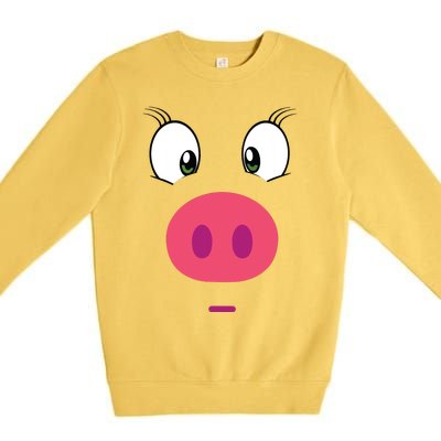 Piggy Design Pig Face Premium Crewneck Sweatshirt