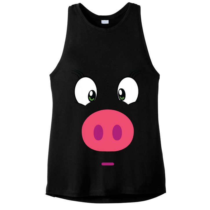Piggy Design Pig Face Ladies PosiCharge Tri-Blend Wicking Tank