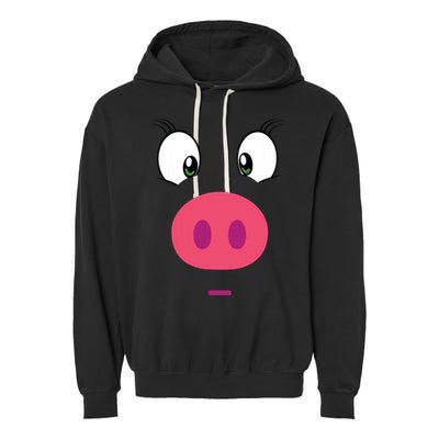Piggy Design Pig Face Garment-Dyed Fleece Hoodie
