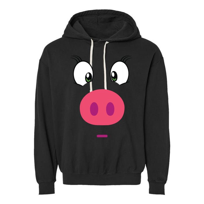 Piggy Design Pig Face Garment-Dyed Fleece Hoodie