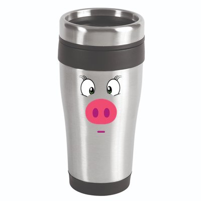 Piggy Design Pig Face 16oz Travel Tumbler