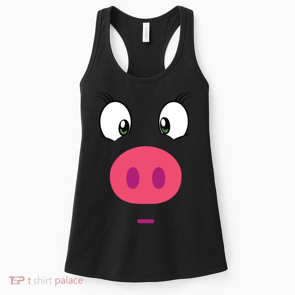 Piggy Design Pig Face Womens Tank Top