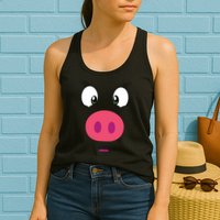 Piggy Design Pig Face Womens Tank Top