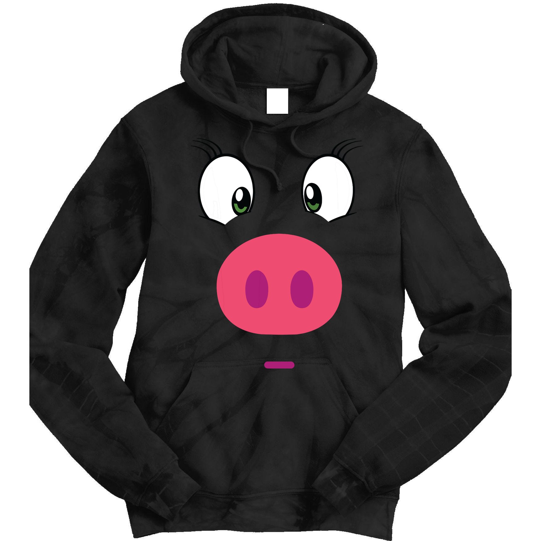 Piggy Design Pig Face Tie Dye Hoodie