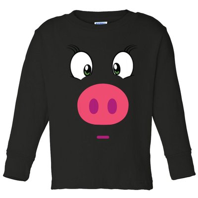 Piggy Design Pig Face Toddler Long Sleeve Shirt