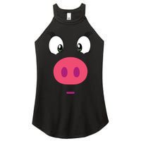 Piggy Design Pig Face Women's Perfect Tri Rocker Tank