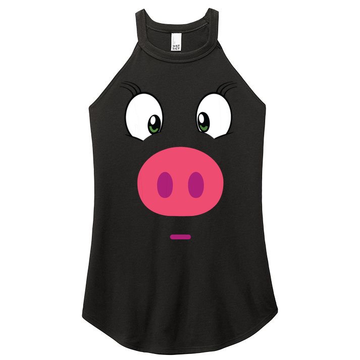 Piggy Design Pig Face Women's Perfect Tri Rocker Tank