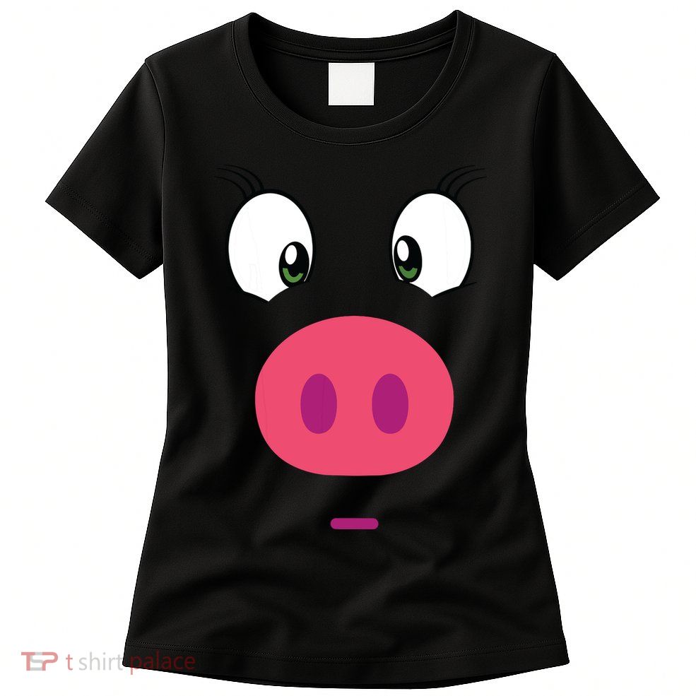 Piggy Design Pig Face Womens T-Shirt