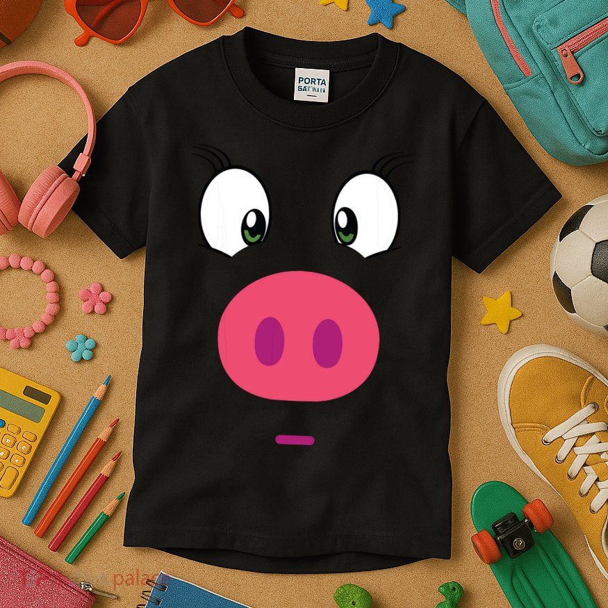 Piggy Design Pig Face Kids T-Shirt