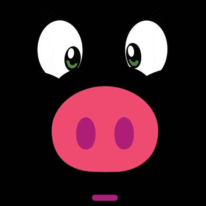 Piggy Design Pig Face Full Zip Hoodie