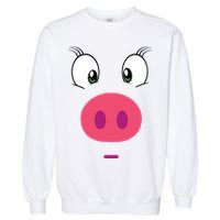 Piggy Design Pig Face Garment-Dyed Sweatshirt