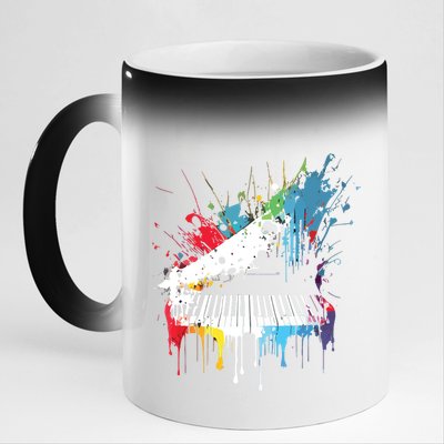 Piano Design Piano Gift For Pianist 11oz Black Color Changing Mug