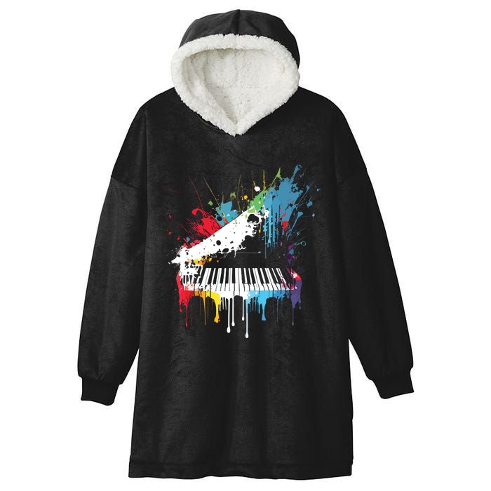 Piano Design Piano Gift For Pianist Hooded Wearable Blanket