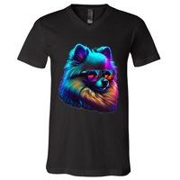 Pomeranian Dogs Pomeranians V-Neck T-Shirt