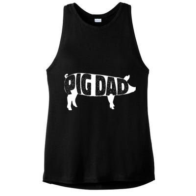 Pig Dad Pig Lover Owner Ranch Farmer Fathers Day Ladies PosiCharge Tri-Blend Wicking Tank