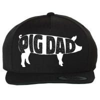 Pig Dad Pig Lover Owner Ranch Farmer Fathers Day Wool Snapback Cap