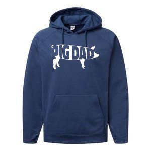 Pig Dad Pig Lover Owner Ranch Farmer Fathers Day Performance Fleece Hoodie