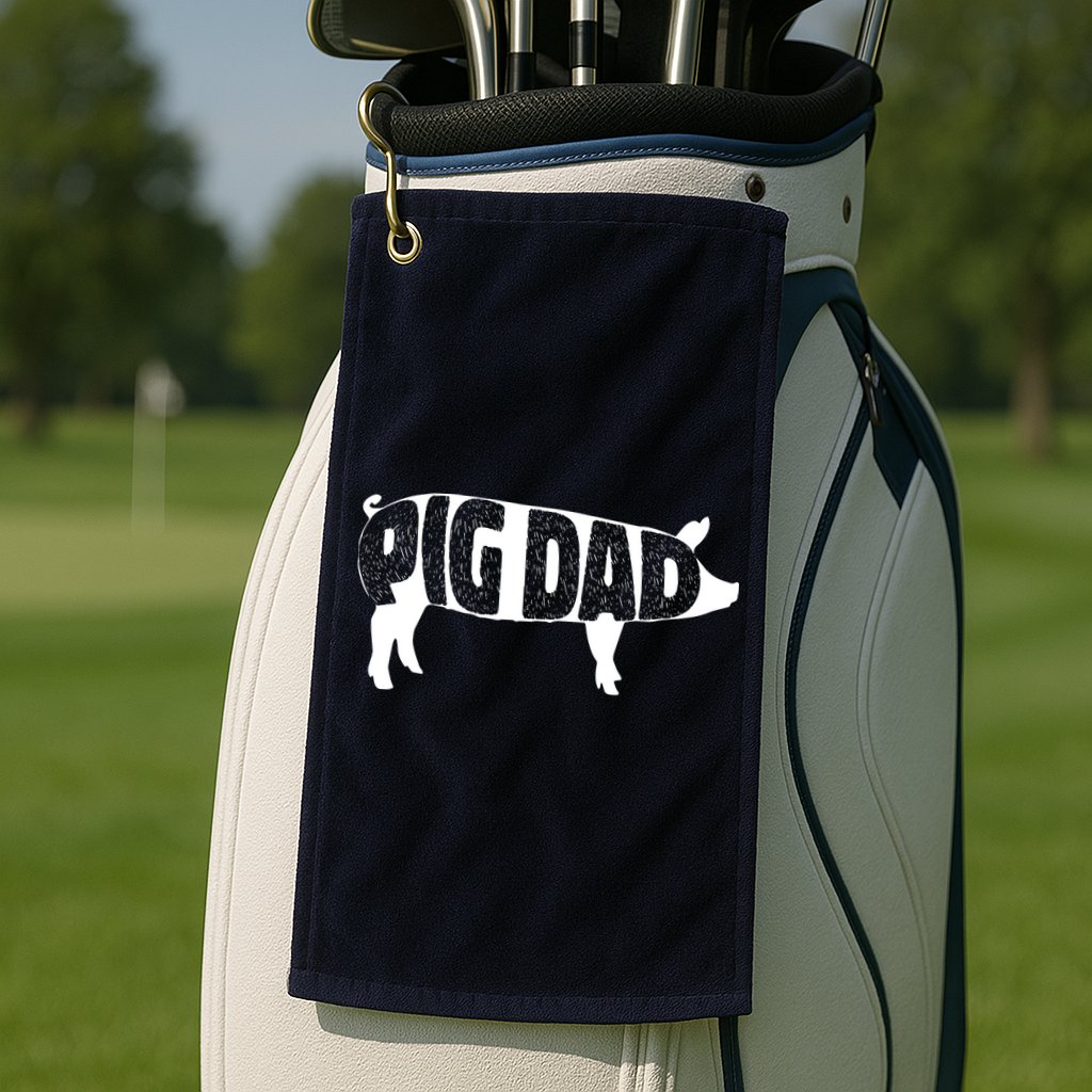 Pig Dad Pig Lover Owner Ranch Farmer Fathers Day Golf Towel