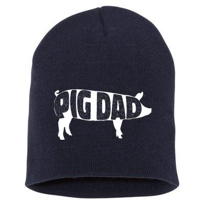 Pig Dad Pig Lover Owner Ranch Farmer Fathers Day Short Acrylic Beanie