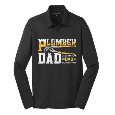 Plumber Dad Plumbing Pipefitters Plumber Silk Touch Performance Long Sleeve Polo