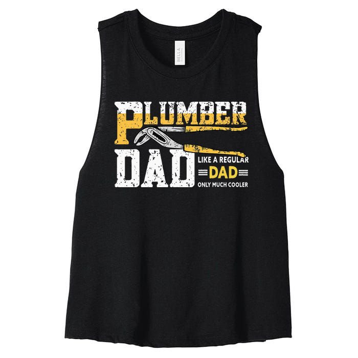 Plumber Dad Plumbing Pipefitters Plumber Women's Racerback Cropped Tank