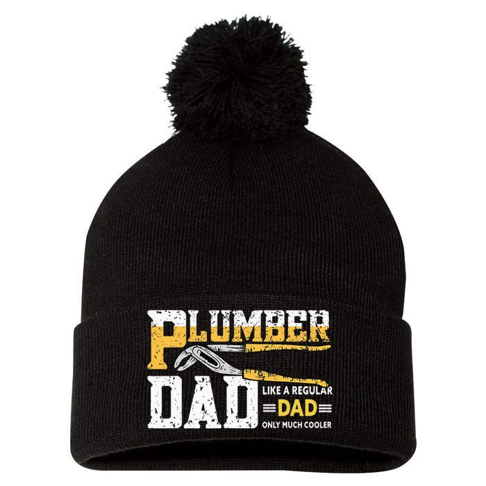 Plumber Dad Plumbing Pipefitters Plumber Pom Pom 12in Knit Beanie